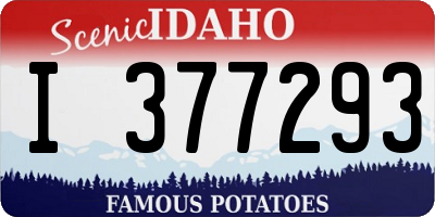 ID license plate I377293