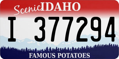 ID license plate I377294