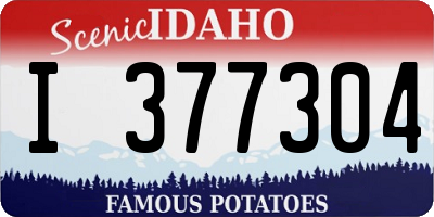 ID license plate I377304
