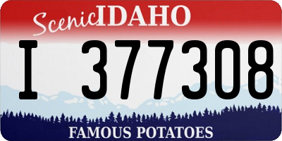 ID license plate I377308