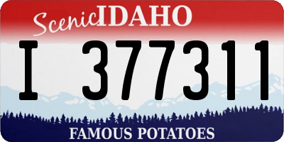 ID license plate I377311