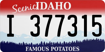 ID license plate I377315