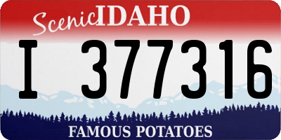 ID license plate I377316
