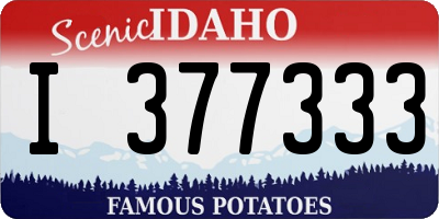 ID license plate I377333