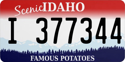ID license plate I377344