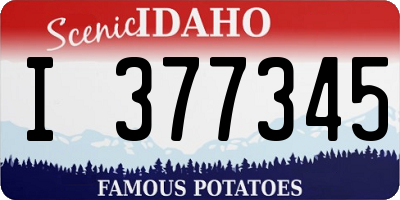 ID license plate I377345