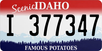 ID license plate I377347