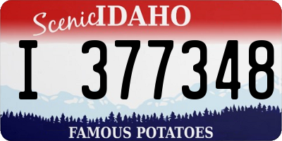 ID license plate I377348