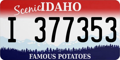 ID license plate I377353