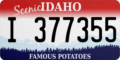 ID license plate I377355