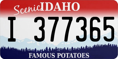 ID license plate I377365