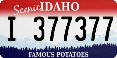 ID license plate I377377