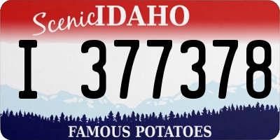 ID license plate I377378