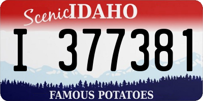 ID license plate I377381