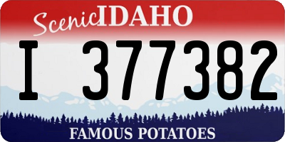 ID license plate I377382