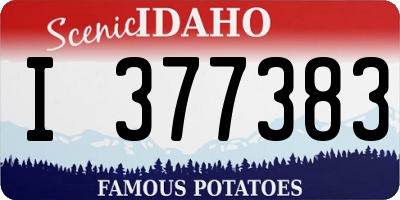 ID license plate I377383