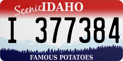 ID license plate I377384
