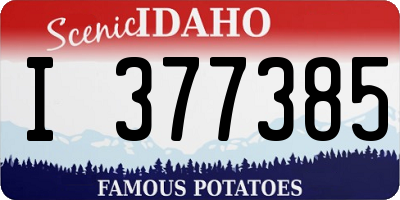 ID license plate I377385