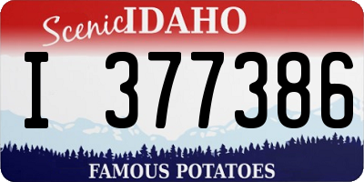 ID license plate I377386