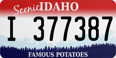 ID license plate I377387