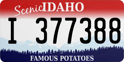 ID license plate I377388
