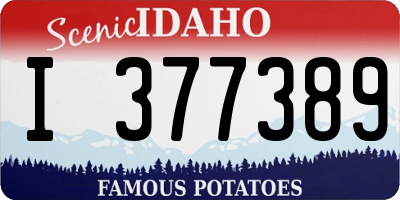 ID license plate I377389
