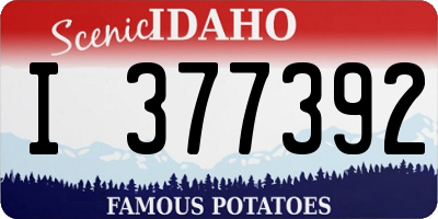 ID license plate I377392