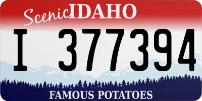 ID license plate I377394