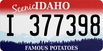 ID license plate I377398