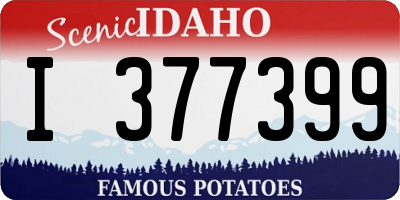 ID license plate I377399