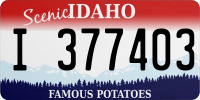 ID license plate I377403