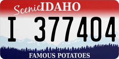 ID license plate I377404
