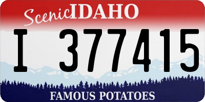 ID license plate I377415