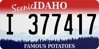 ID license plate I377417