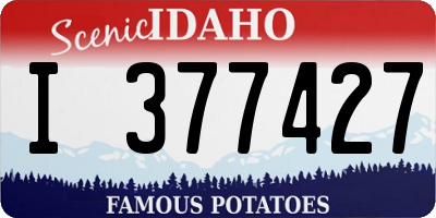 ID license plate I377427
