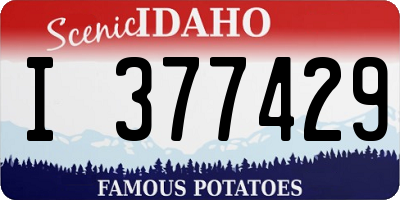 ID license plate I377429