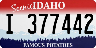 ID license plate I377442
