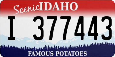 ID license plate I377443