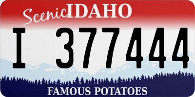 ID license plate I377444