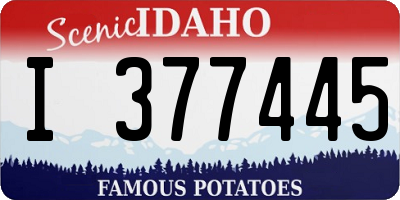 ID license plate I377445