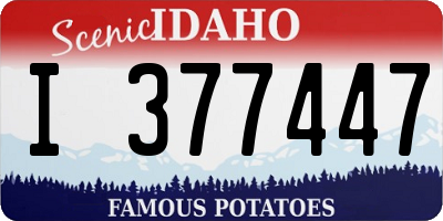 ID license plate I377447