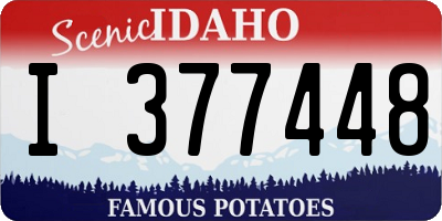 ID license plate I377448