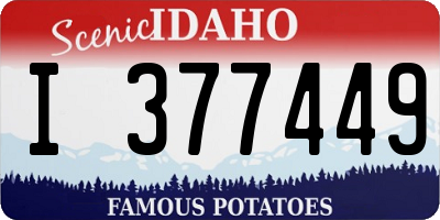 ID license plate I377449