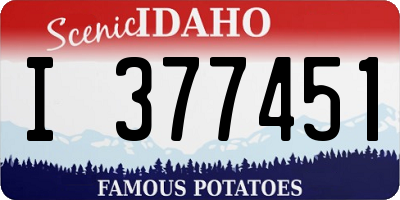 ID license plate I377451
