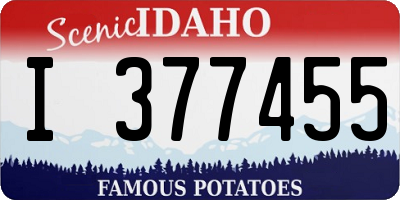 ID license plate I377455