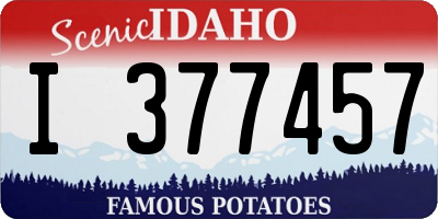 ID license plate I377457