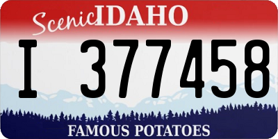 ID license plate I377458