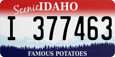 ID license plate I377463
