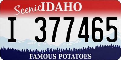 ID license plate I377465