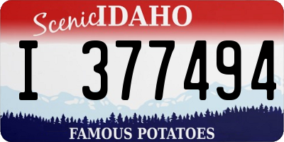 ID license plate I377494